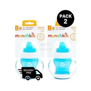 Munchkin Gentle Transition Cup 4oz 4m+ Spill-Proof Trainer Cup – Pack of 2